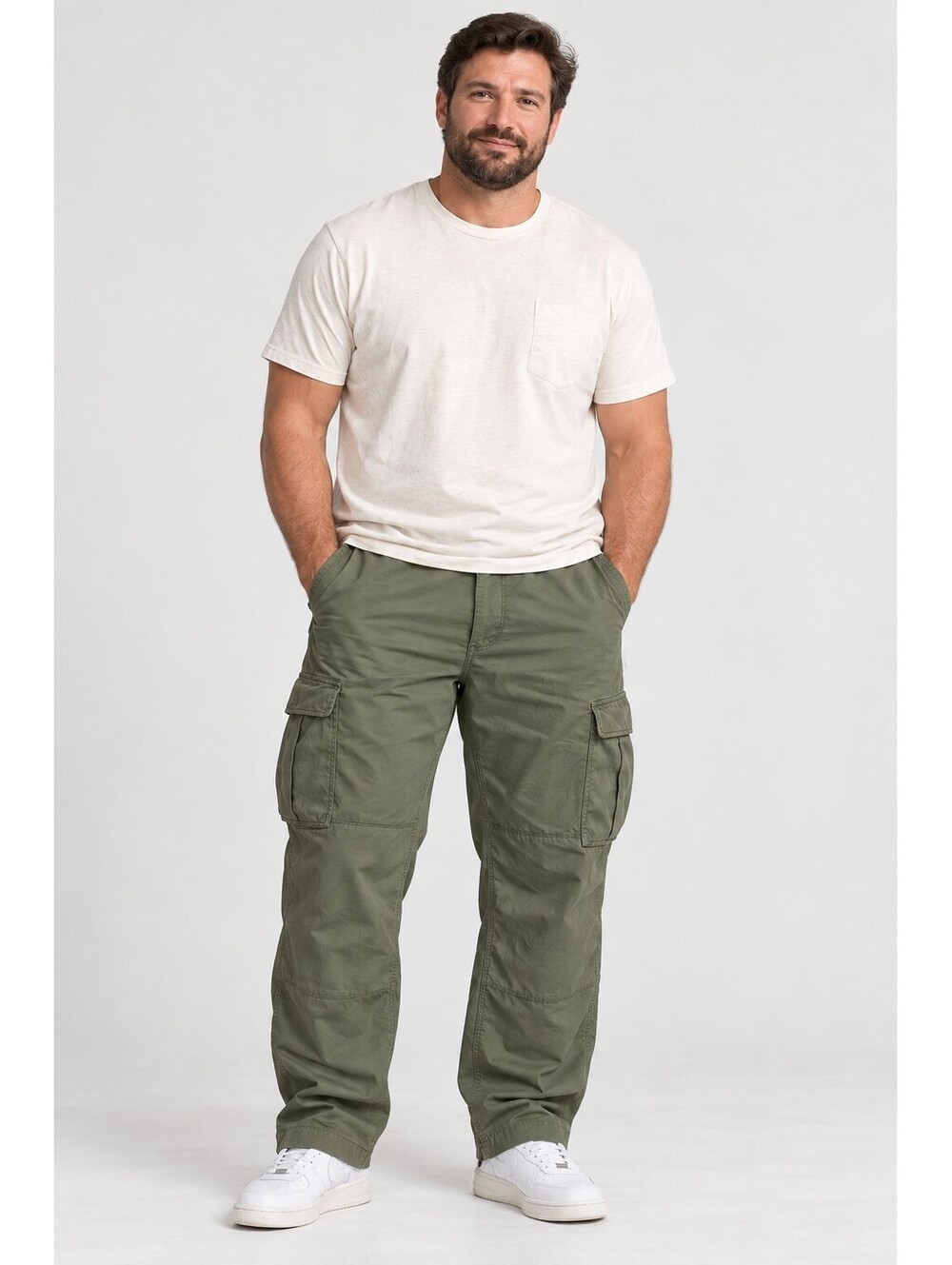 Men’s XXL Olive Green Military Surplus Utility Cargo Pants Adjustable Hem